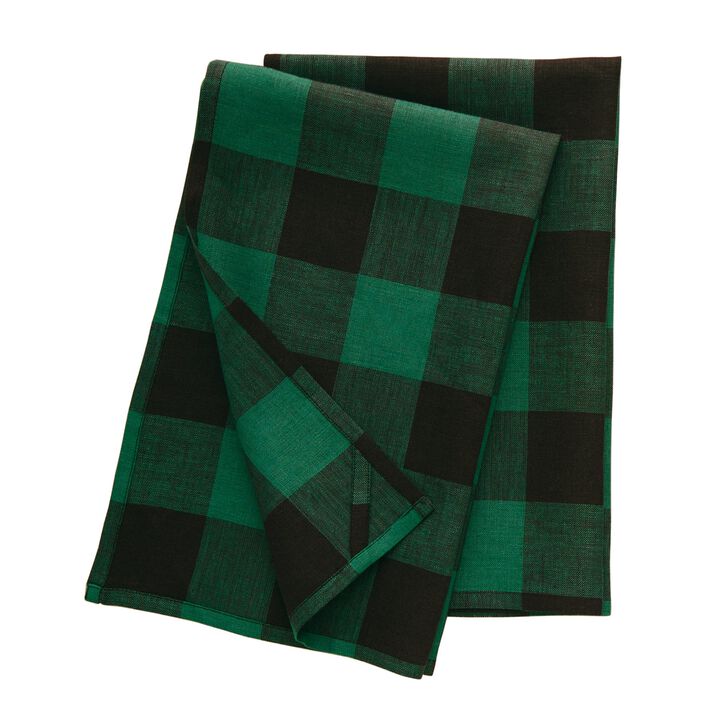 Solino Home 100% Pure Linen Kitchen Towels Set of 2 - 16.5 x 26.5 Inch | Buffalo Check