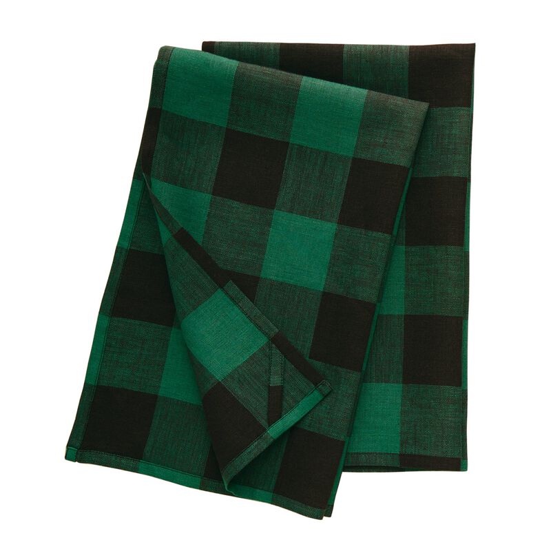Solino Home 100% Pure Linen Kitchen Towels Set of 2 - 16.5 x 26.5 Inch | Buffalo Check