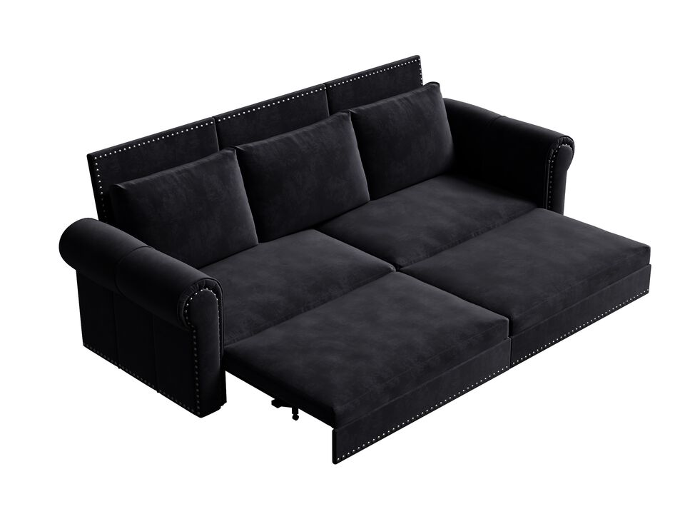 Merax Velvet Convertible Sleeper Sofa