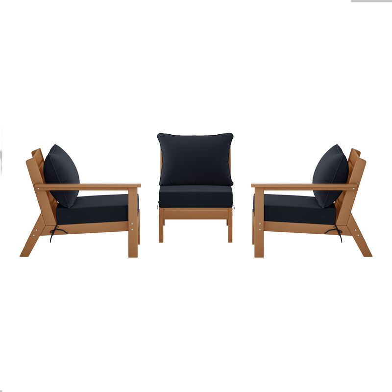 WestinTrends Outdoor Patio HDPE Sectional Sofa with Patio Cushions