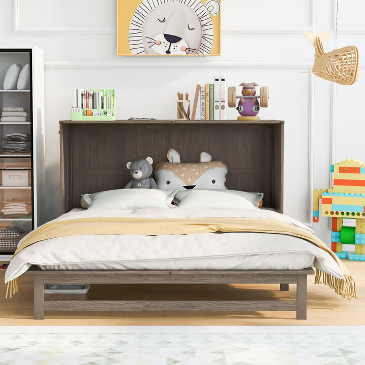 Queen Size Murphy Bed With Built-In Charging Station