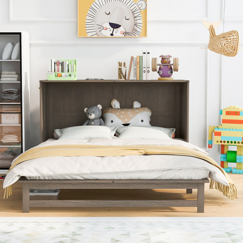 Queen Size Murphy Bed With Built-In Charging Station