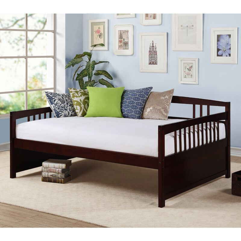 Modern Wooden Daybed with Sleek Frame for Bedroom or Lounge Area