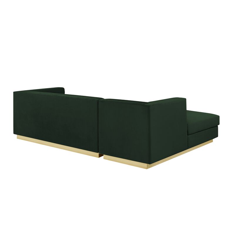 Inspired Home Eila Velvet Left Facing Chaise Sectional Sofa