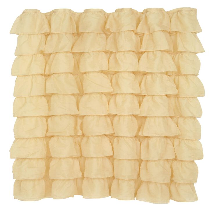 Carnation Home Fashions 70 in. x 72 in. Ruffled Tier Fabric Shower Curtain