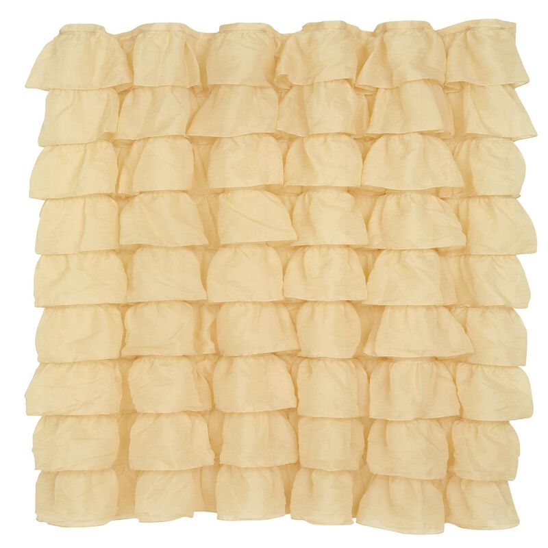 Carnation Home Fashions 70 in. x 72 in. Ruffled Tier Fabric Shower Curtain