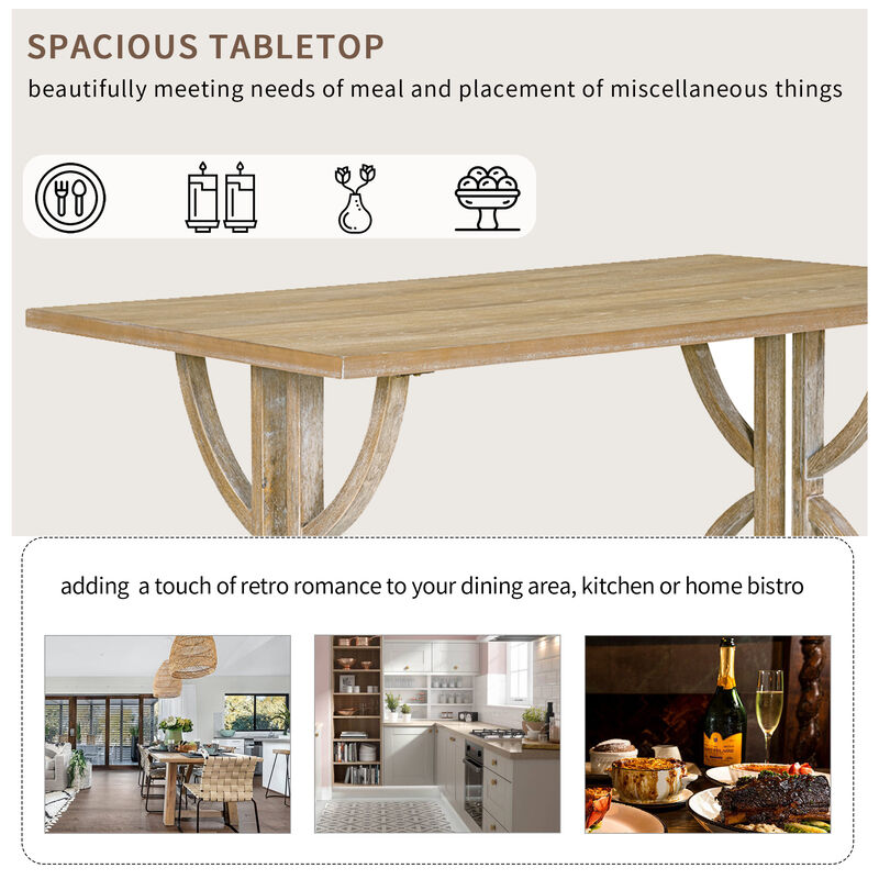 Merax 6-Piece Retro Rectangular Dining Table Set