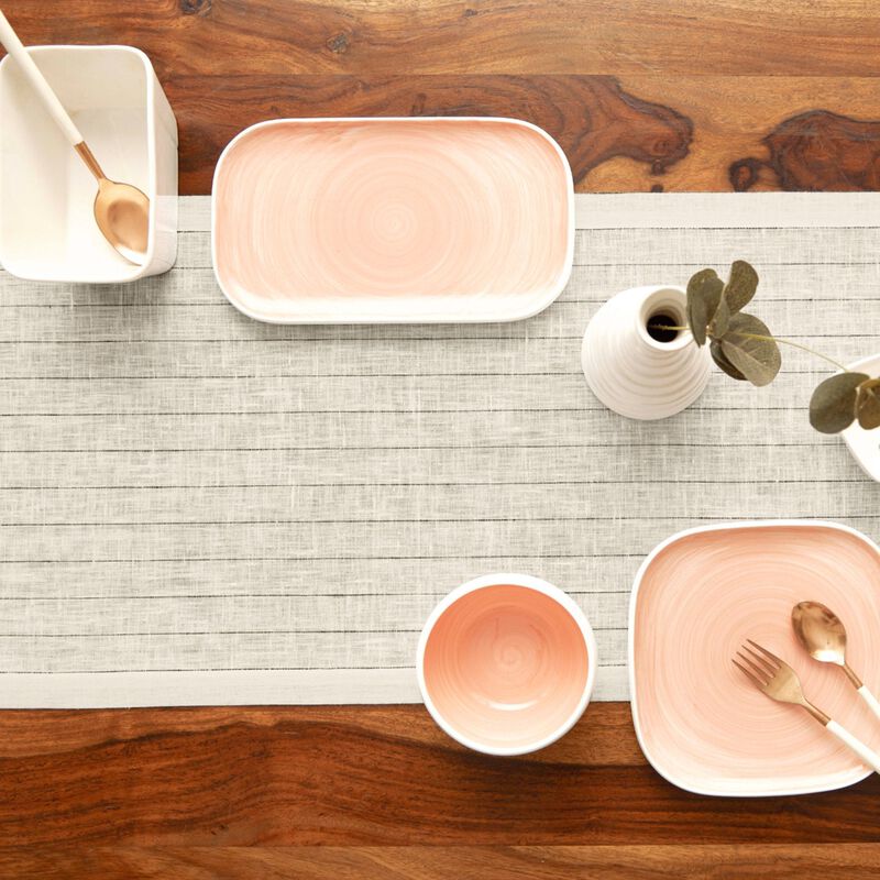 Solino Home 100% Pure Linen Table Runner | Pinstripe