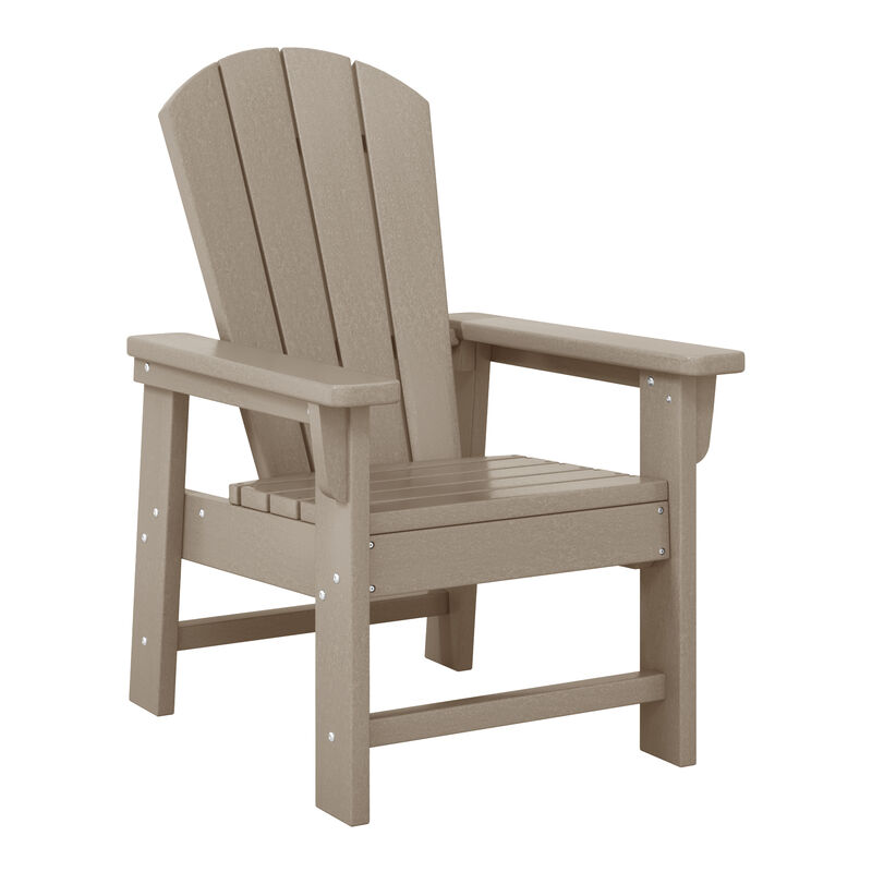 WestinTrends 2-Piece Kids Outdoor HDPE Adirondack Chair With Square Side Table Set