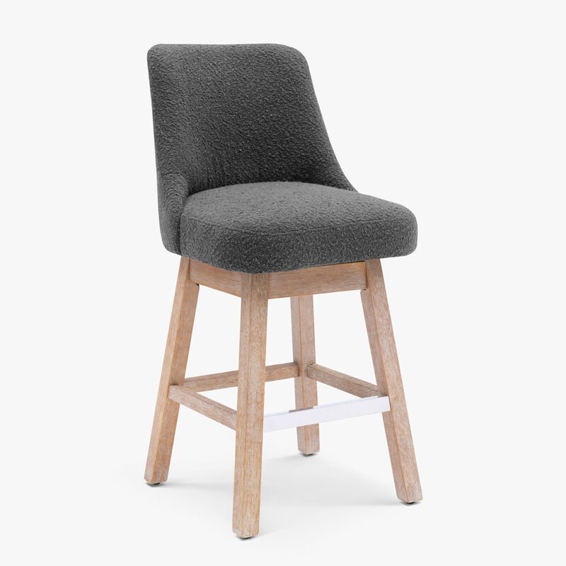 WestinTrends 26" Upholstered Swivel Counter Height Bar Stools (Set of 2)