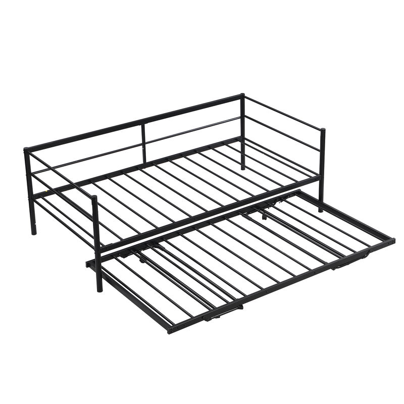 Merax Metal Daybed Bed with Pop Up Trundle