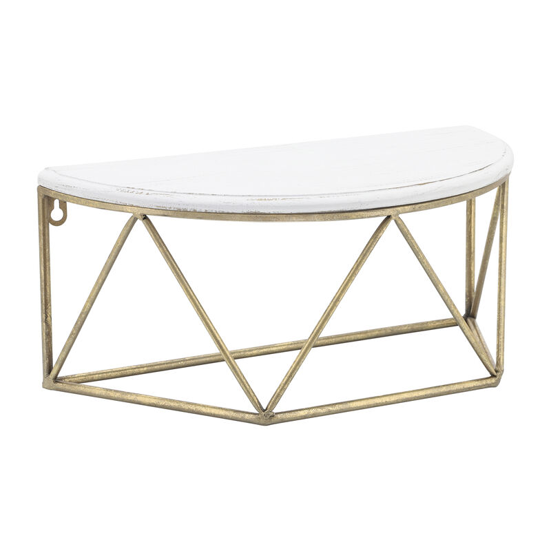 16" Demilune Wall Shelf, White