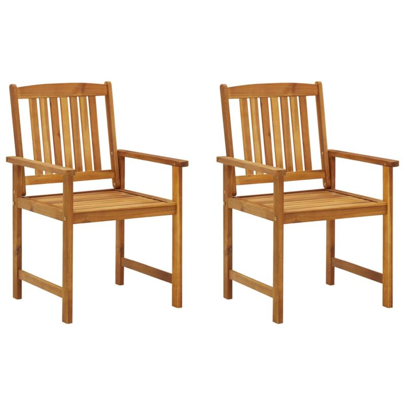 vidaXL Director's Chairs with Cushions 2 pcs Solid Acacia Wood