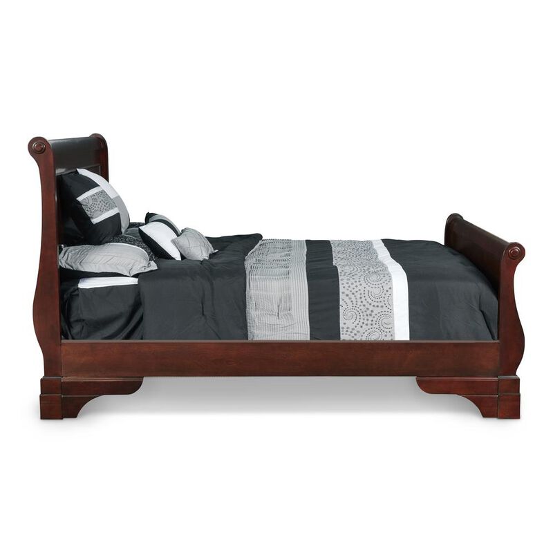 New Classic Furniture Furniture Versailles Solid Wood King Bed in Bordeaux Cherry