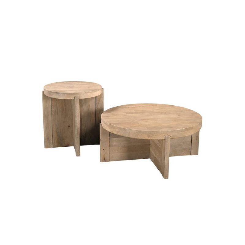 Taran Designs Adrien Round Solid Wood End Table