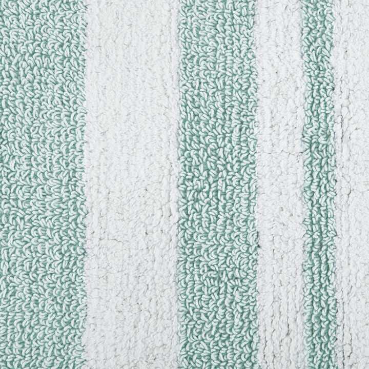 Gracie Mills Cecelia Casual Stripes Cotton Reversible Bath Rug  - 20x30"