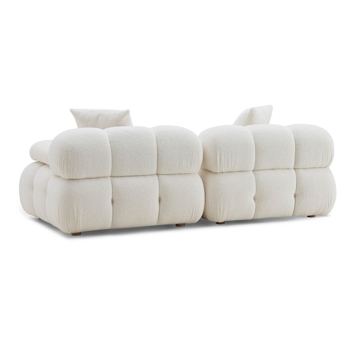 Calliope Cafe Au Lait Performance Velvet Modular Loveseat