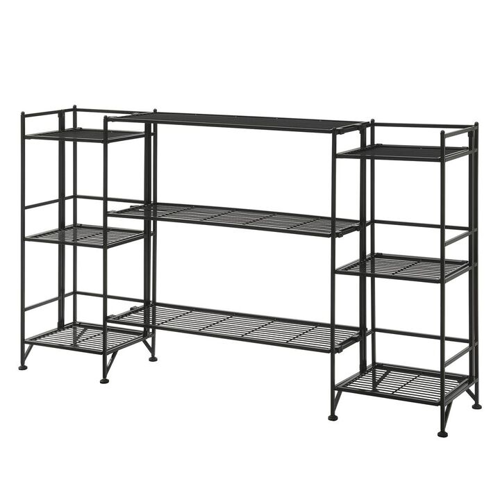 Convenience Concepts Xtra Storage 3 Tier Folding Metal Shelves with Set of 3 Deluxe Extension Shelves