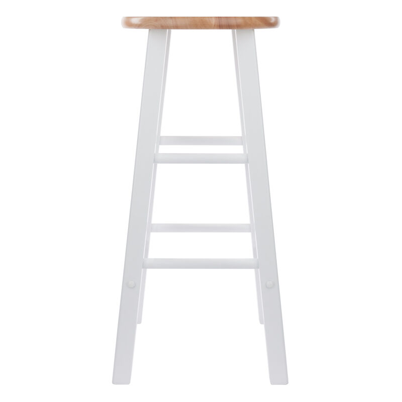 Winsome Element Bar Stools, 2-Pc Set, Natural & White
