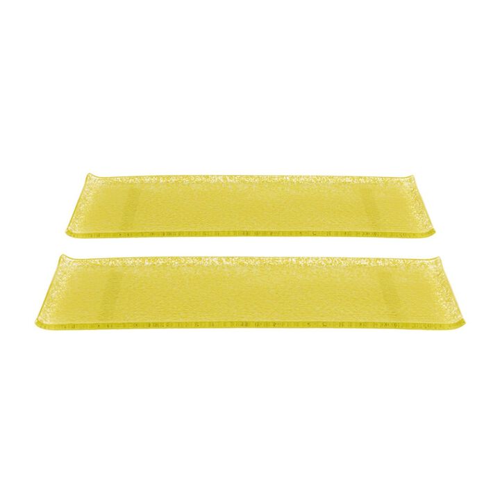 Glass Dinnerware 13.75" x 5" x h:0.5" Rectangular Glass Platter (Set of 2)