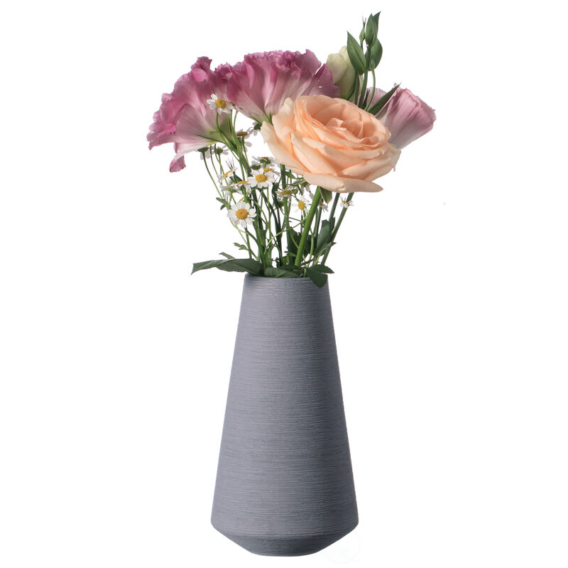 10 H Decorative Ceramic Round Cone Shape Centerpiece Table Vase Pink, Large