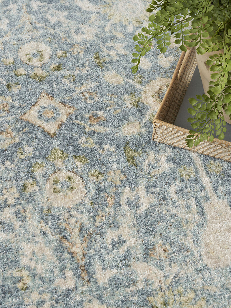 Astra Machine Washable ASW16 Teal/Beige 7'10" x 10' Rug