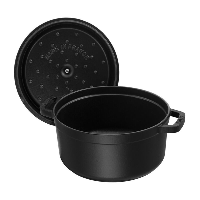 Staub Cast Iron Round Cocotte, Dutch Oven, 4-quart, serves 3-4, Made in France, White