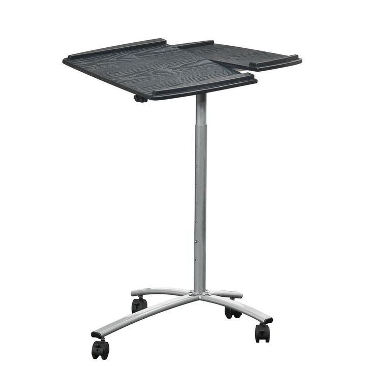 Hivvago Adjustable Laptop Computer Cart Desk Stand in Graphite Wood Grain