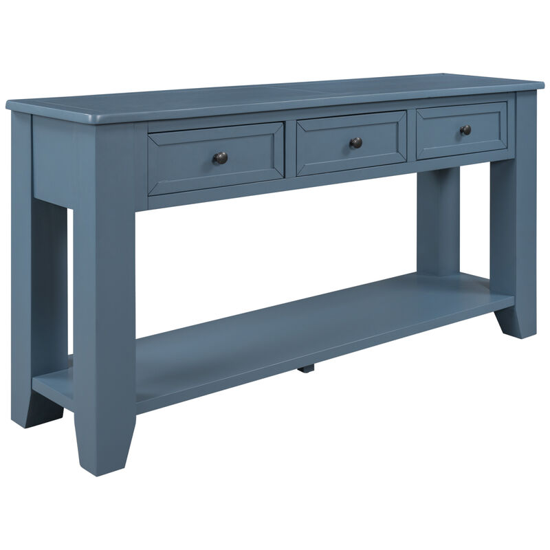 55" Modern Console Table Sofa Table For Living Room With 3 Drawers And 1 Shelf