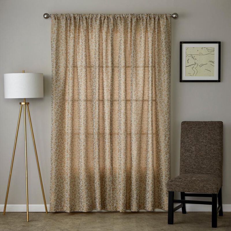 SKL Home By Saturday Knight Ltd Cheetah Spot Window Curtain Panel - 56X84", Toast