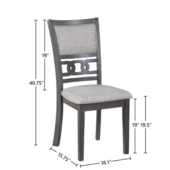 New Classic Furniture Gia Gray Wood Dining Chair with Fabric Seat (Set of 4)