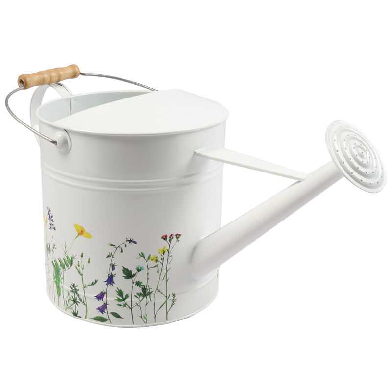 Metal Water Can with Yellow Flowers