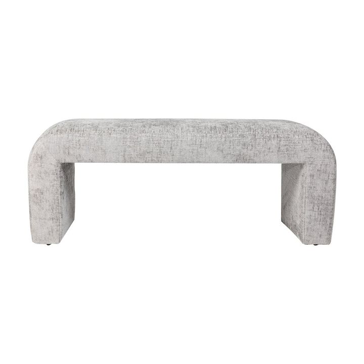 Jofran Sophia Modern Luxury Curved Upholstered Waterfall Jacquard Bench - Small
