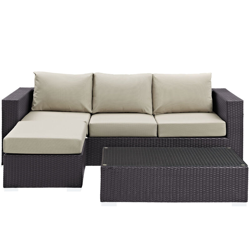 Modway - Convene 3 Piece Outdoor Patio Sofa Set