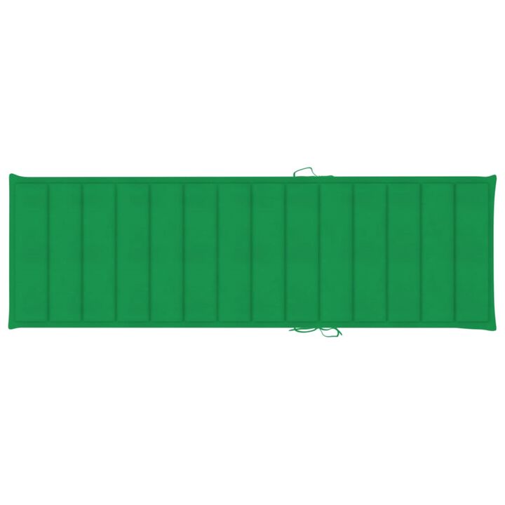 vidaXL Sun Lounger Cushion Green 78.7"x23.6"x1.6" Fabric