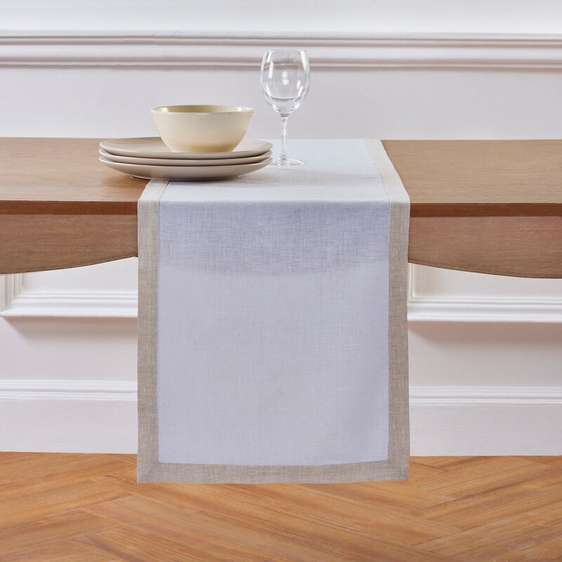Solino Home 100% Pure Linen Table Runner 14 x 72 Inch | Classic