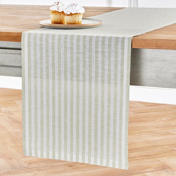 Solino Home 100% Pure Linen Table Runner 14 x 72 Inch | Amalfi Stripe