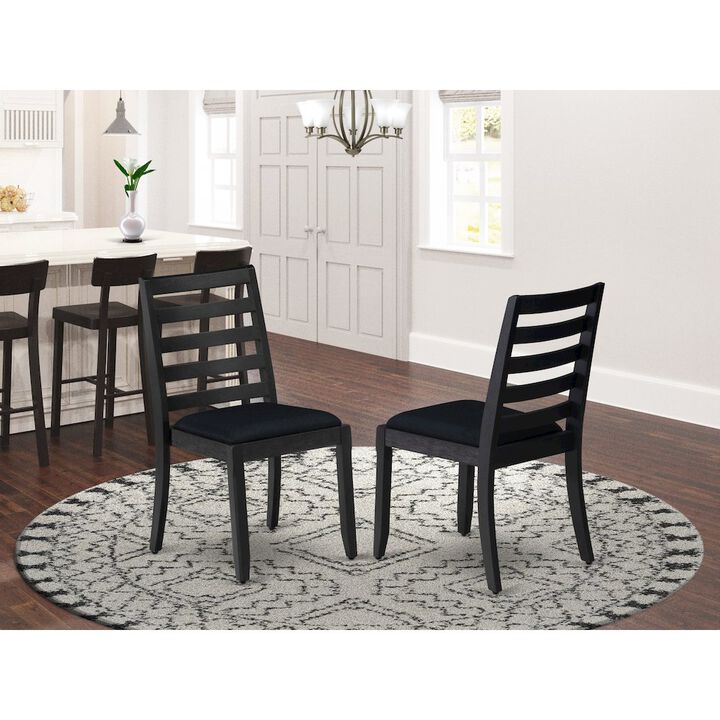 Luxe by East West Furniture Dining Room Chair with Black Linen Fabric and upholstered back