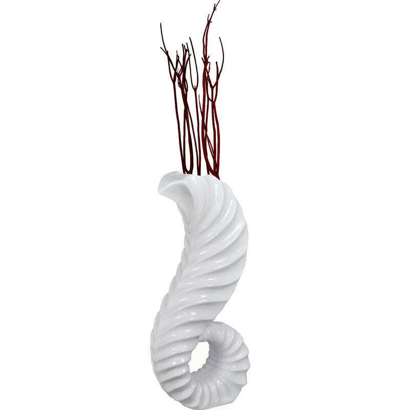 "Uniquewise Large Tall Classic White Horn Floor Vase, 32 Inch High Unique Decorative for Dried Flowers Branches Fillers Elegant Look, Home Decor for Any Dining Room, Living Room, Entryway, Or Office."
