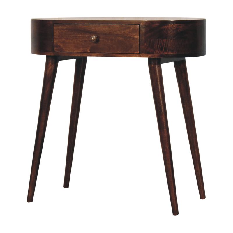 Artisan Furniture Solid Wood Honey Caramel Rounded Small Console Table