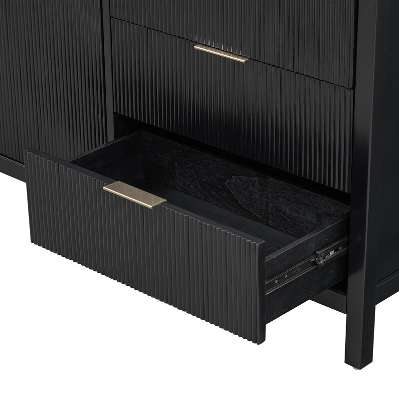 Merax Wave-Pattern Sideboard Storage Cabinet