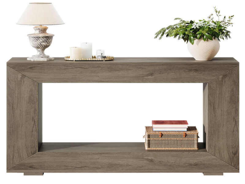 Farmhouse Console Table, 47 Inches Entryway Console Table with Storage, Industrial Hallway Accent Table for Living Room, Entrance, Deck Boxes