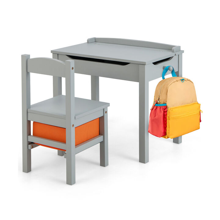 Kids Table and Chair Set with Storage Space for Play and Organization