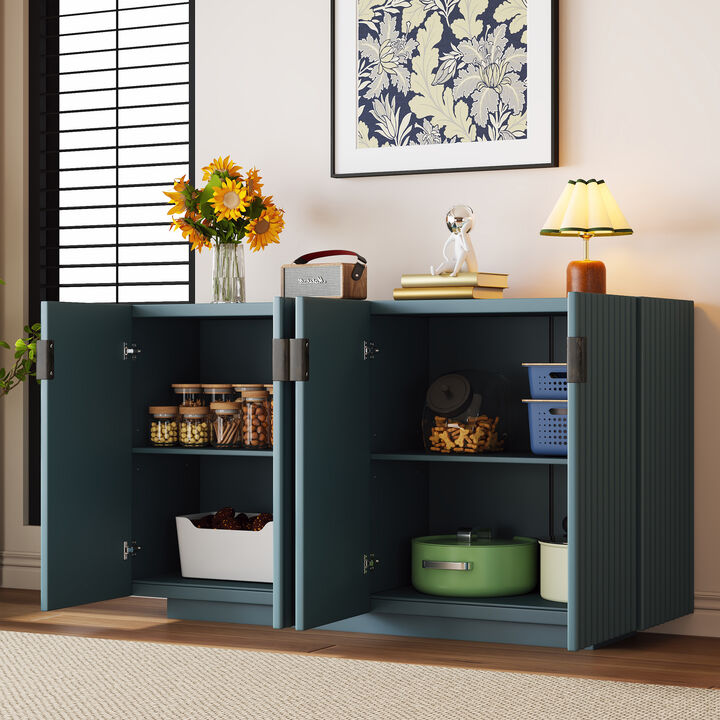 Merax 4 Wavy Doors Sideboard with Adjustable Shelves