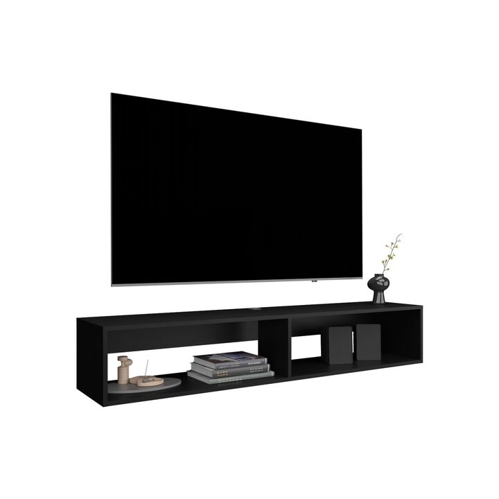 Lakes TV Stand 10.4" H, with 2 Shelves, White