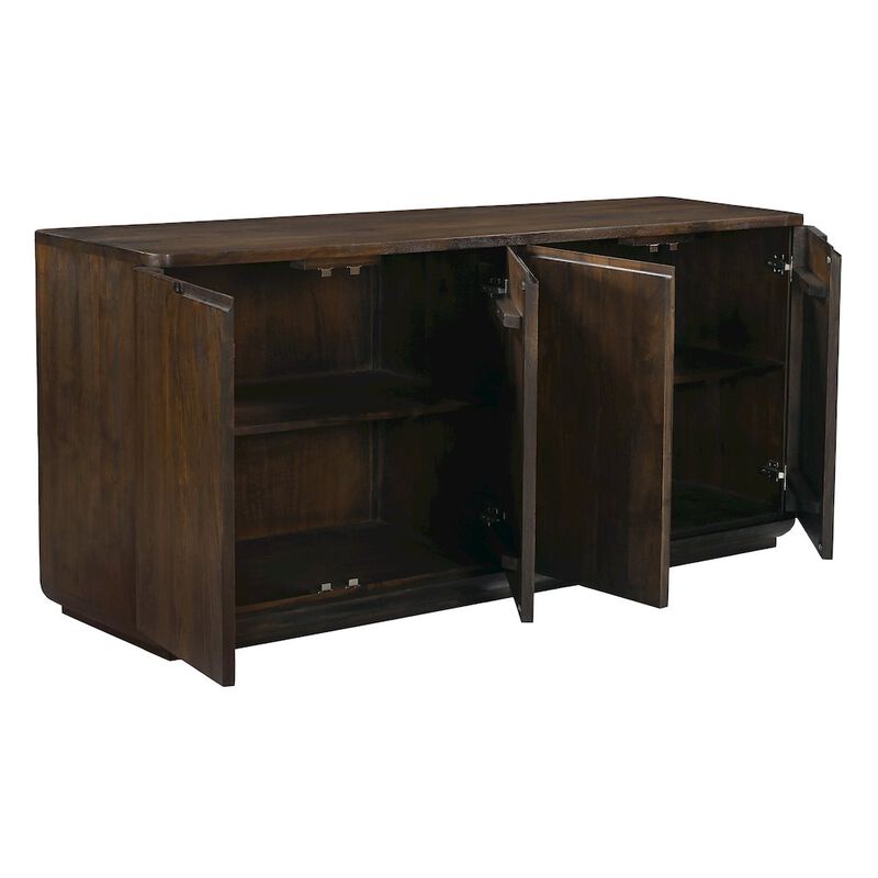 Alex Hamilton Bernard 4-Door Sideboard in Barista Brown on Solid Acacia Wood