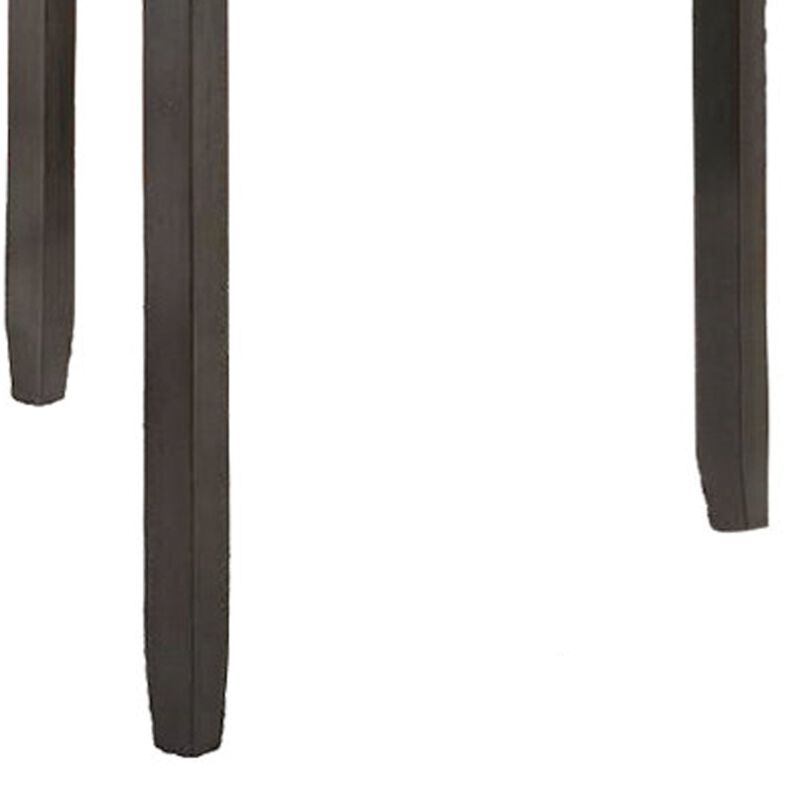 5 Piece Counter Height Dinning Table Set with 4 Chairs, Padded Seats, Gray - Benzara