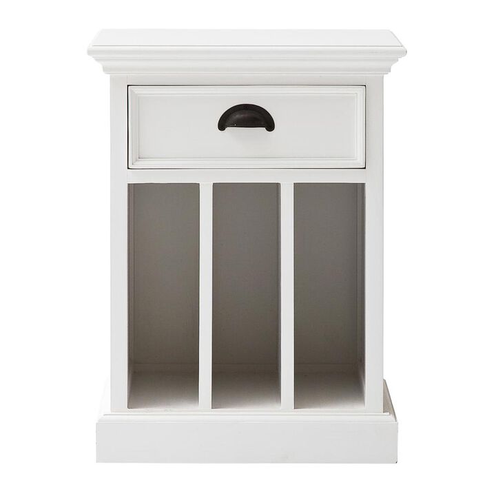 Belen Kox White Divided Bedside Table, Belen Kox