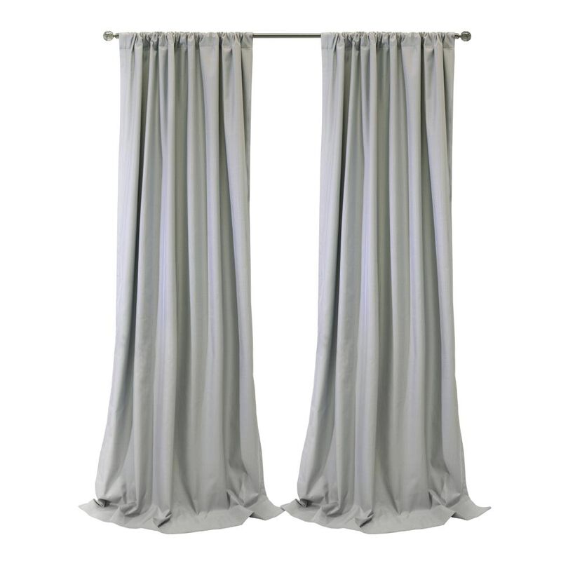 Thermaplus Brooklyn Blackout Dual Header Elegant Vertical Linear Texture Complete Privacy Curtain Panel Grey