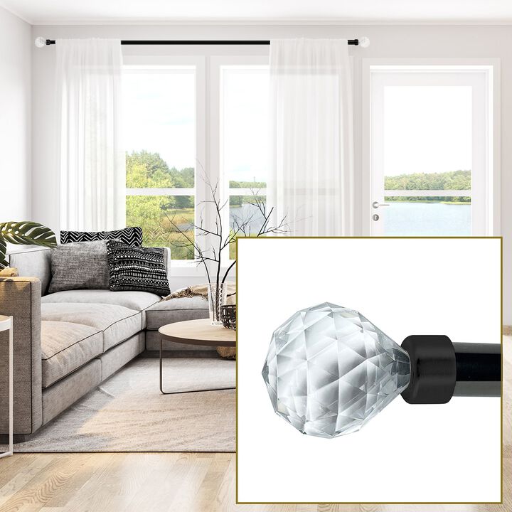 Esencial Facet Curtain Rod Set, Adjustable Length From 36" to 72"